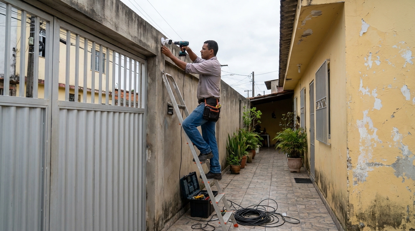 Passagem de cabeamento em Presidente Prudente‑SP