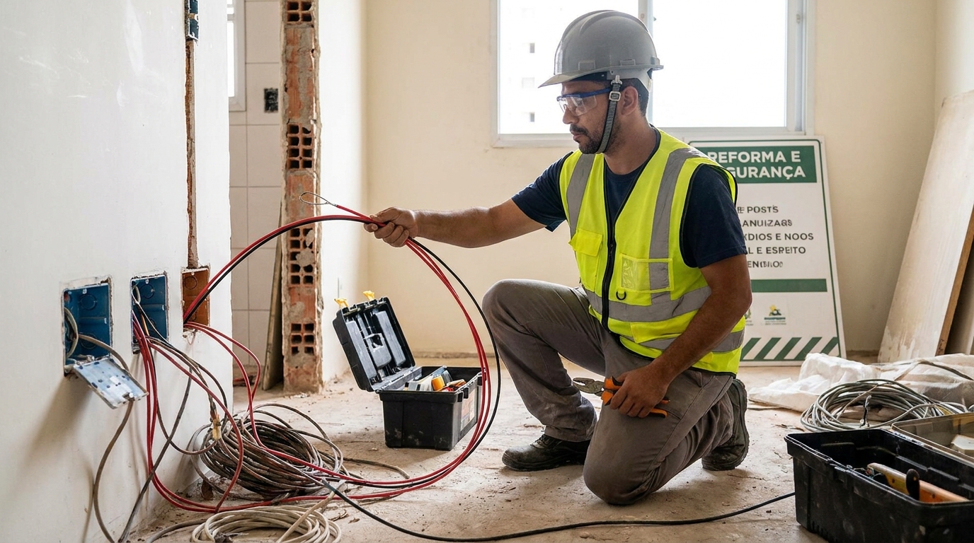 Substituição de fios antigos em Presidente Prudente‑SP